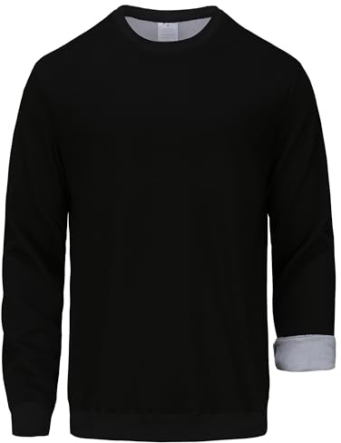 NORDIC OUTLAND Sweat à col Rond pour Homme - Doublure en Polaire Douce - Manches Longues