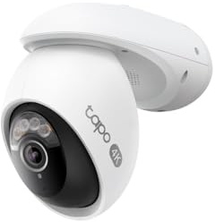TP-Link Utomhus panorering/lutning säkerhet Wi-Fi-kamera, 4K 8MP, lokal ansiktsigenkänning, 360° AI-spårning, stjärnljusfärg nattvision, Wi-Fi 6 dubbelbandsanslutning, IP66, fri detektion (TC46)
