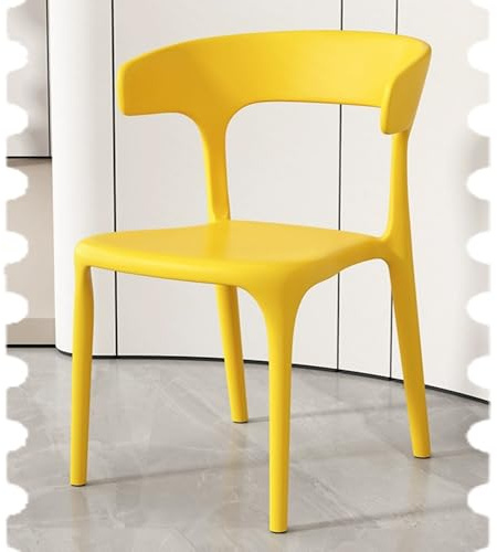 IMUNKT 45cm Esszimmerstuhl Kunststoff Stapelstuhl Küchenstuhl Hochlehner Gartenstühle Terrassenstuhl Für Esszimmer, Wohnzimmer, Schlafzimmer(Yellow)