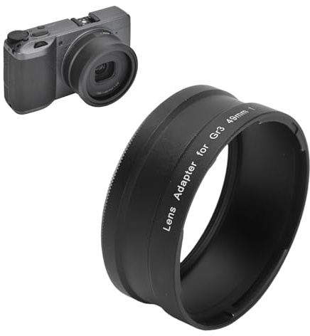 Zunate Anneau D'adaptateur de Filtre D'objectif de 49 Mm pour la Caméra GR3, Lentille GA1, Aluminium ALLIAG Filter Adapter Accessoire CAMER