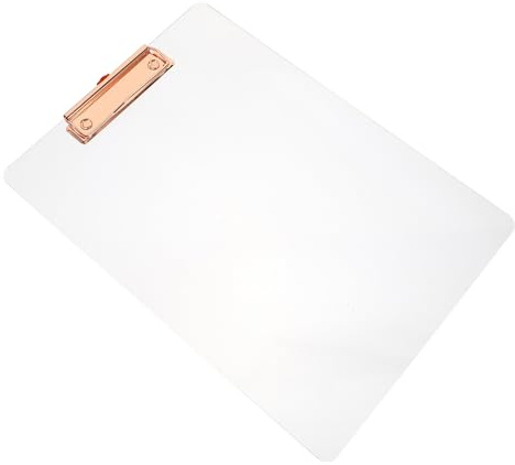 Cabilock Planchette Acrylique Transparente avec Pince Solide pour Bureau et École Surface Lisse Sous-main Bureau Polyvalent pour Écriture et Organisation de Documents