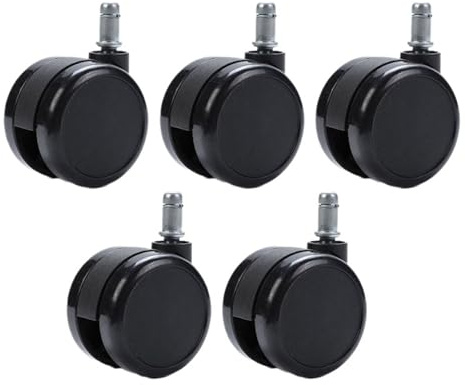 Office Chair Wheels Replacement – Set of 5, 2-inch Rollers for Hard Floors, Durable Chair Casters for Smooth Mobility, Perfect for Wooden Surfaces, Heavy Duty Design