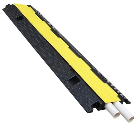Pasacables Suelo, Modular Passa Cabos, 100 Cm Canaleta Cables Suelo, Doble Canal, para Proteger Cables Eléctricos, Alambres Y Tuberías