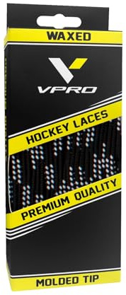 VPRO Waxed Hockey Skate Laces - Premium Quality with Molded Tip, Not Easy to Loosen
