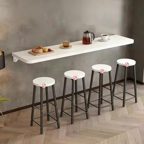 SYXHJTFZ Mesa Plegable de Pared Moderna, Tablero de Partículas de Madera, Mesa Plegable para Restaurante, Bar, Cafetería, Tienda de Té & Local Comercial(White,70 * 40cm)