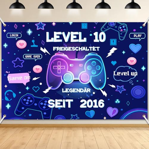 Deko 10. Geburtstag Banner,Partybanner Geburtstagsdeko 10 Jahre Junge
