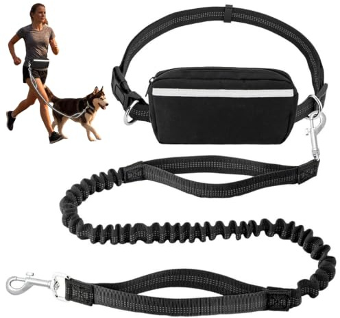 XoeLLe Joggingleine Hunde mit Bauchgurt, Nylon Hundeleine 115-175cm | Hundeleine Große Hunde zum Laufen, Gehen Joggen Reflektierende Laufleine für Kleine & Mittelgroße Hunde