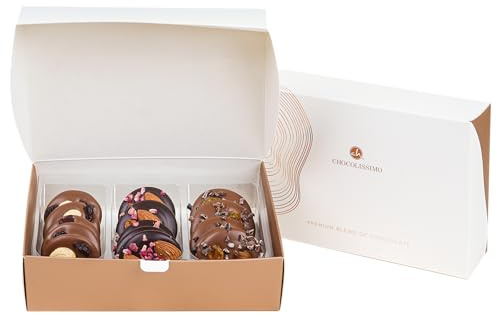 CHOCOLISSIMO - Regalo di cioccolato - Idee regalo di cioccolato - 15 talenti di cioccolato spolverati, al latte e fondenti - Idee regalo di Natale, San Valentino - Miscela di rotondità