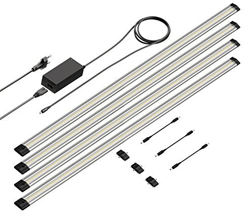 parlat LED Unterbau-Leuchte SIRIS, flach, je 90cm, je 963lm, warm-weiß 4er Set