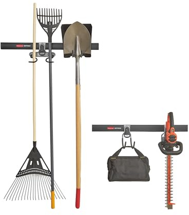 Rubbermaid Fasttrack Garage Storage System Tool Hanging Kit, Wall Mount Holder for Garden Lawn Tools/Garage/Home Organization