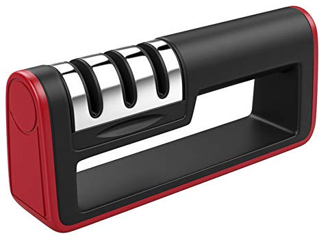 Küchen 3-Stufen Messerschärfer, Heimgebrauch Kochen Besteck Manuelles Schärfen Werkzeug/Diamant-Stein Handheld Schleifstein für Stahl Gerade und Gezackte Messer Reparieren