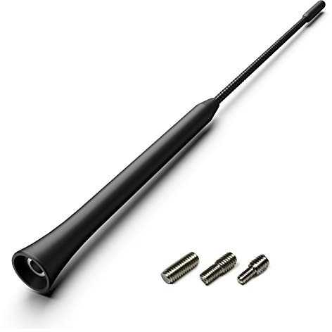 Navitec24 Autoantenne FM AM Ersatz Antennenstab Kurzstab Tuning Radio DAB DAB+ Dachantenne Auto 23cm inkl Adapter schwarz