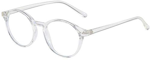 KOOSUFA Unisex Blaulichtfilter Brille Computerbrille Retro Rund Ultra Licht TR90 Brillengestelle Anti Blaulicht Brillen Ohne Sehstärke Herren Damen Gaming Brille Anti Müdigkeit mit Etui