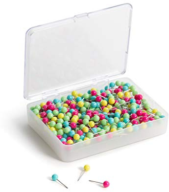 U Brands Map Push Pins, Assorted Colors, 300-Count (3086U06-24)