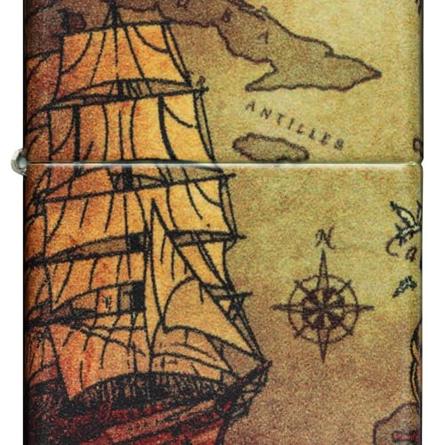 Zippo Sturmfeuerzeug - Pirate Ship, 540°, Color Image - Nachfüllbar - Wiederverwendbar - Windfestes Design - Geschenkbox - Made in USA