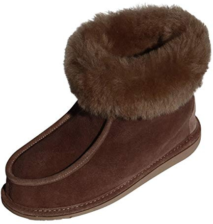 Damen & Herren Lammfell Hausschuhe Adam Fellschuhe aus Merino Schaffell Echtleder sehr warm und atmungsaktiv