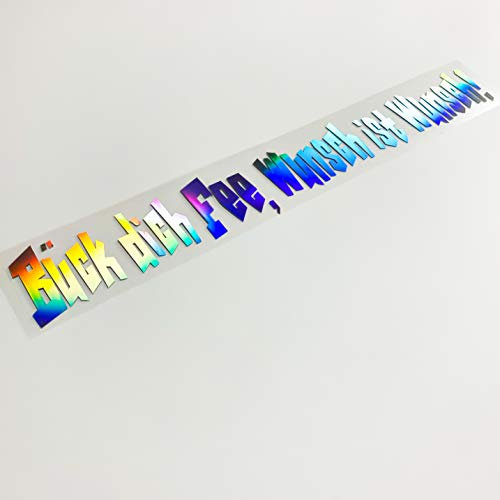 Hologramm BÜCK Dich FEE Autoaufkleber Tuning Sticker Holo Slick Oil Autoscheibenaufkleber Autodekor Seitenschweller Sticker frech frivol witzig