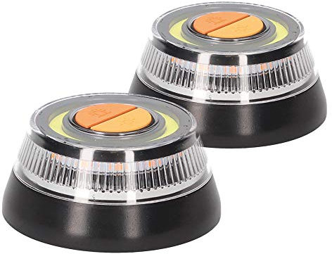 PMK GRUPO Lumière d'urgence V16 homologuée DGT | Balise signalisation Danger pour Voiture [Visibilité 1 Km] avec Base magnétique et Lampe Torche (2)