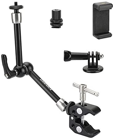 CAMVATE Brazo mágico móvil de 11 Pulgadas + Pinza Super Crab + Clip de teléfono móvil + Adaptador de trípode para Hero 1 2 3 4