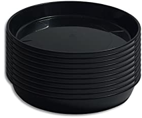 10 x Untersetzer für Blumentopf Blumenkübel Pflanztopf rund 9 verschiedene Größen in 2 verschiedenen Farben zur Auswahl (Ø 17 cm, Schwarz)