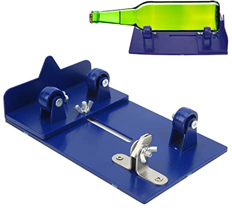 Kit macchina taglia bottiglie di vetro Hilitand, taglierina per bottiglie di vino fai da te, con testa di taglio in carburo tagliente (Blu)