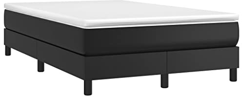 vidaXL Boxspring-sängram svart 120x200 cm konstläder, dubbelsäng, säng, säng ram, dubbelsängar, sängar, säng ramar, resårmadrass, resårmadrasser