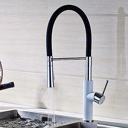 Ausziehbarer Küchenspülen-Wasserhahn, Schwarzer, Herunterziehbarer Spültisch-Schwanen-Mischer-Wasserhahn, Küchenarmatur, Küchen-Mischbatterie