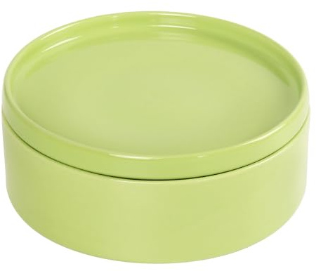 jinsongdafa Mini Casserole Dish 23 Ounce French White Ceramic Bakeware Set with Lids, Chip and Crack Resistant Stoneware Baking Dish, Microwave, Dishwasher, Oven, Freezer and Fridge Safe (Green 7.1