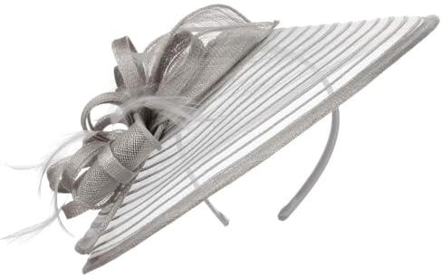 Seeberger Crinol Fascinator mit Federn Haarschmuck Kopfschmuck Anlasshut Damen - Sommer Frühling-Sommer - One Size grau