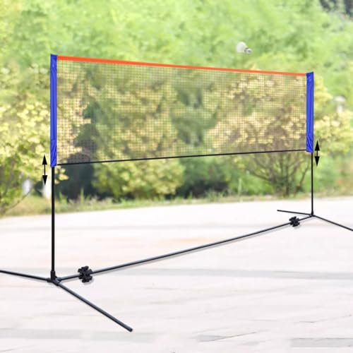 Badmintonnetzständer, tragbares Badmintonnetz mit Standstange, Trainingsgerät für Ballspiele im Garten, Rasenpark, Pickleball-Volleyball-Tennisnetz für Erwachsene und Junioren