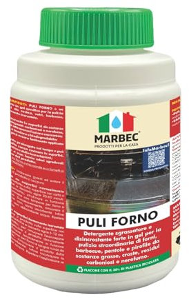 MARBEC PULI FORNO 1KG Detergente gel disincrostante per forni, barbecue, pentole e pirofile. Inodore, potente contro croste nere e grasso bruciato.