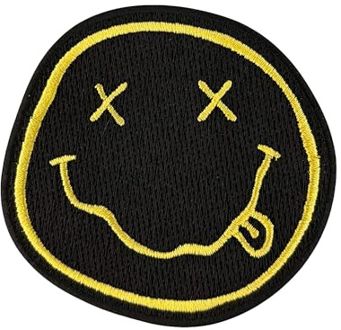 Urbanski Patch Gelber Smiley zum Aufbügeln 7,5 x 7,8 cm | Aufnäher Applikation Bügelbild