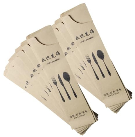 Healeved 100stücke Besteckhalter Aus Kraftpapier Bestecktaschen Für Partys Bankette Und Hochzeiten Papptaschen Für Besteck Gabeln Und Messer Dünn Robust