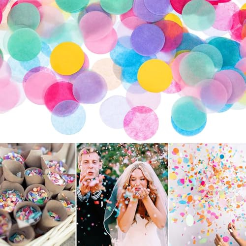 Kaseryao 10000 Stück Buntes Konfetti für Hochzeit, Kindergeburtstag, Rund, 3x5x1 cm