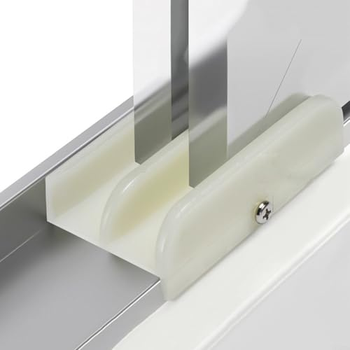 HEBEOT Lot de 2 rails de porte coulissante en verre pour porte de douche en plastique, rainure de 1,27 cm