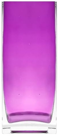 Vaso quadrato in vetro colorato - Colori assortiti - Misure base 8x8 cm altezza 20 cm