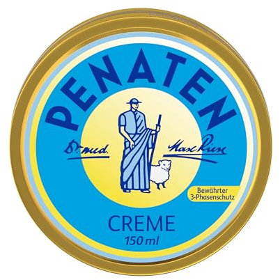Penaten Creme Baby Wundschutzcreme mit Nässeschutz & Hautschutz pflegt mit Zinkoxid, Lanolin & Panthenol empfindliche Babyhaut, 150ml