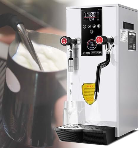 SXYKXYDL Espumador de Leche a Vapor de 220 V, máquina eléctrica para espumar Leche de 2500 W, máquina Comercial para hervir Agua de 12 L, con 2 Pantallas de Temperatura LCD, Color Blanco