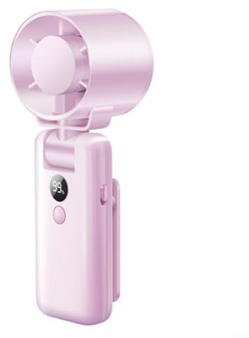 Ventilador portátil plegable de mano con carga USB, pantalla digital, 3 velocidades, funcionamiento silencioso, ángulo ajustable para escritorio y uso al aire libre, perfecto para viajes, oficina,
