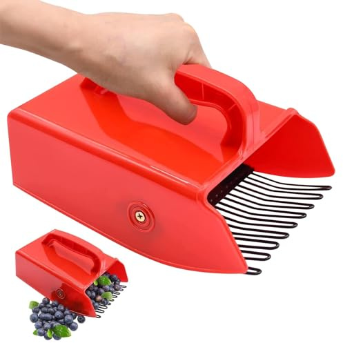 Kryslanix Blueberry Picker,Berry Pickers and Rakes with Metallics Comb and Handle,Blueberry Rake Scoop,Easier Berry Picking Harvest Tool for Blueberries, Lingonberries and Huckleberries