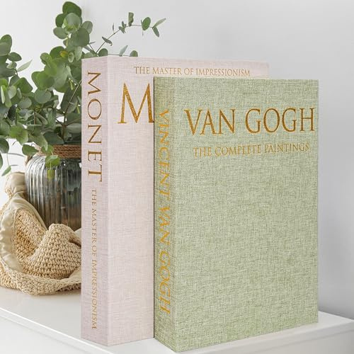 Hiwhy Aufbewahrungsbox für Bücher 2er Set Leinenimitat Grasgrün | Dekorative Bücher, Für Bücherregale Couchtische Heimdekoration