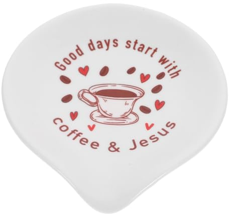 ULTECHNOVO Portacucharas De Café De Cerámica Para Cocina Reposacucharas y Bandeja Para Cucharas De Uso Diario Encimera