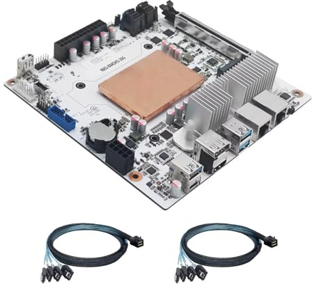 Glovary NAS Motherboard Ryzen 7 8845HS (8C16T), 8 Bay Mini ITX Mainboard, Barebone, 2 x10GB LAN, 2 xDDR5, 2 xNVMe(PCIe4.0 x4), 2SFF-8643, PCIe x16, USB4 40Gbps, 3USB3.2, 3 Display