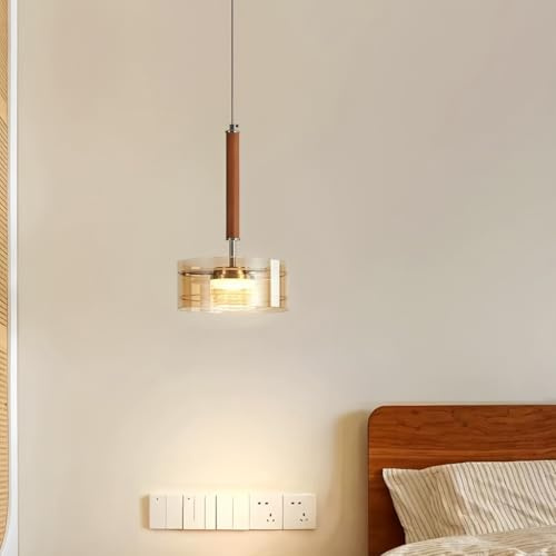 DOCJX Lámpara De Techo Moderna 3 Luces Con LED Integrado, Vidrio Color Cognac, Lámpara Colgante Para Comedor Cocina Salón Dormitorio, Iluminación Moderna Lámpara Suspendida(8W)