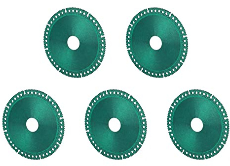Telituny Disco di Taglio a Diamante 100 Mm, Lame Multifunzionale 5 Pcs per Smerigliatrice Angolare, Foro 20 Mm, Kerf Sottile 2 Mm, per Legno, PVC, Alluminio, Piastrelle, Metallo,