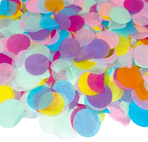 10.000 Stück Bunt Konfetti, VEINARDYL Rundes Glitzer-Tischkonfetti Geburtstag Streudeko100 g für Hochzeiten, Partys, Jubiläen, Geschenke, Dekoration, Festivalbedarf - 2,5 cm, 8 Farben