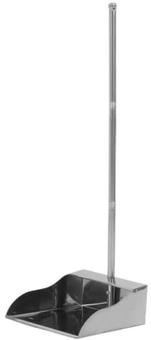 VICASKY Edelstahl Müllschaufel mit Griff, Silber, Ergonomisch, Groß | Kehrschaufel, für Innen und Außen, Vielseitig Nutzbar, Reinigungsschaufel