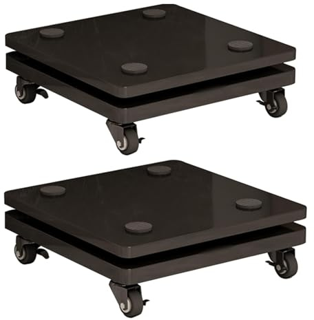Générique Supports d'isolation pour Caisson de Basses avec roulettes – Plateforme de Sol réglable pour Home cinéma, 30 x 35 x 8 cm – Améliore la qualité sonore et réduit Les Vibrations