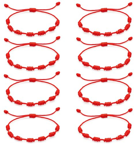 XIANGLONGY 2 Pezzi di Filo Rosso del Destino, Braccialetti Rossi Regolabile, Bracciale Filo Rosso del Destino, Amuleto Della Possessione, Unisex, Comodo da Indossare, Alla Moda e Versatile