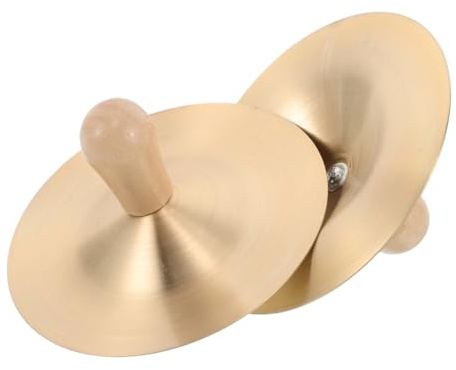 Kisangel Kinderbecken Instrument Tanzrequisiten Handbecken Kupferbandbecken Kleines Musikinstrument Für Handbecken Für Schlaginstrument Für Fingerbecken Golden